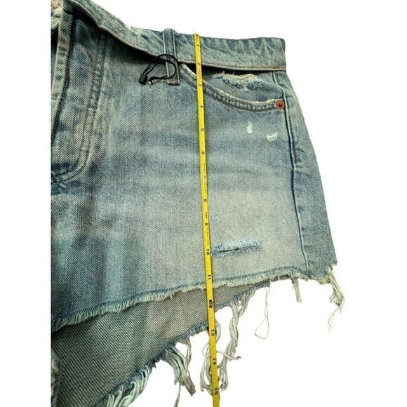 Zara Womens Cut Off Jean Shorts US 12 EU 44 Blue Denim Frayed 9794/004 NWOT - Picture 8 of 8